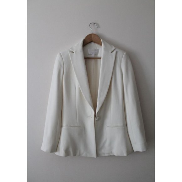 Cushnie et Ochs Woven Soft White Blazer Size 2 - Picture 2 of 9